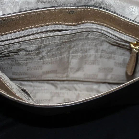 NWOT Michael Kors Gold Leather Shoulder Bag with Chain Strap - Picture 14 of 16